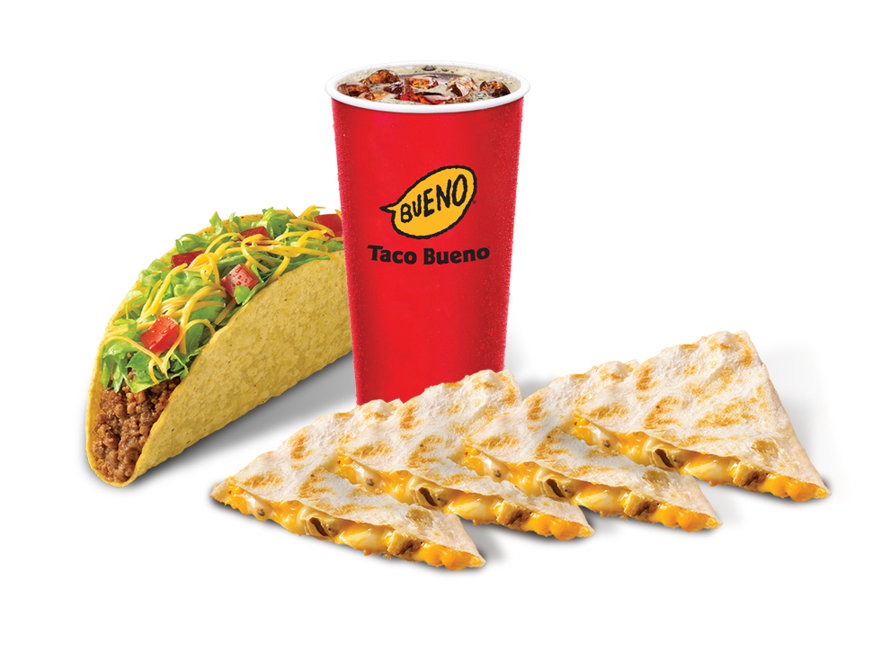 Combo #4 Chicken Quesadilla, Crispy Beef Taco